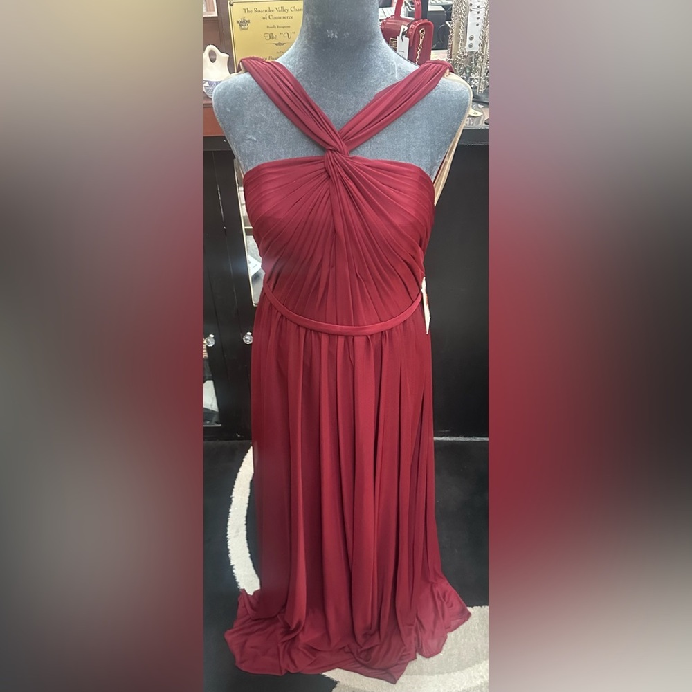 Kleinfield sz 10 red long formal dress